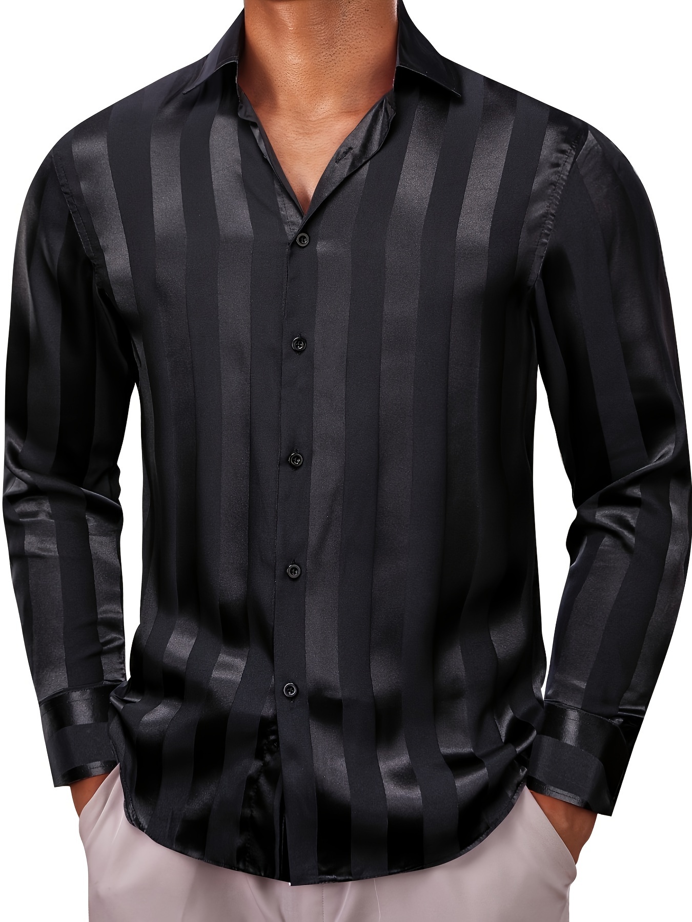 *'s Dress Shirts * Striped Long Sleeve Button Shirt Casual * Tops