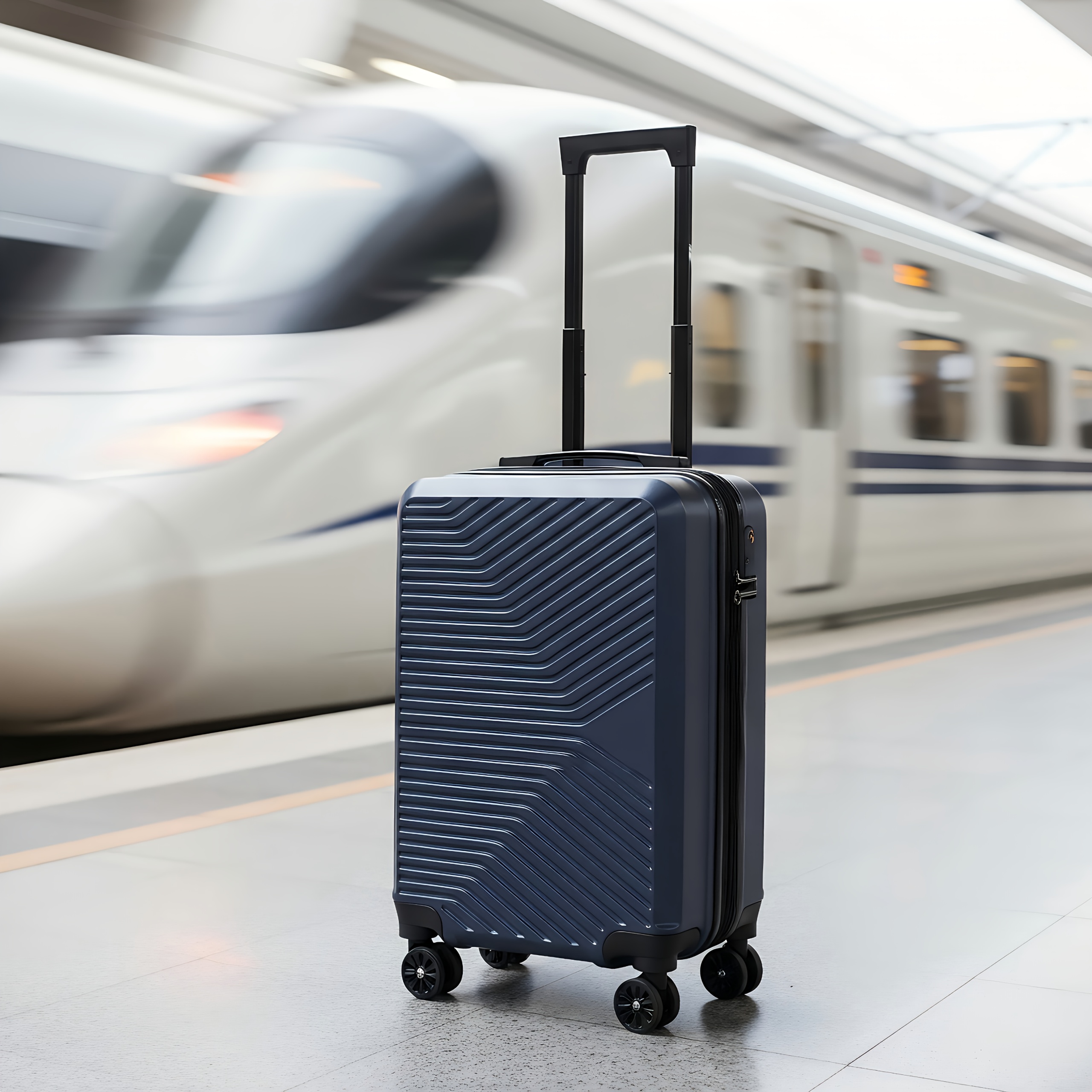 TEMU 20-inch Portable Carry-on Bag - Solid Color Suitcase With Handle And Password Lock - Multi-functional Travel Suitcase - Approved By For Carry-on