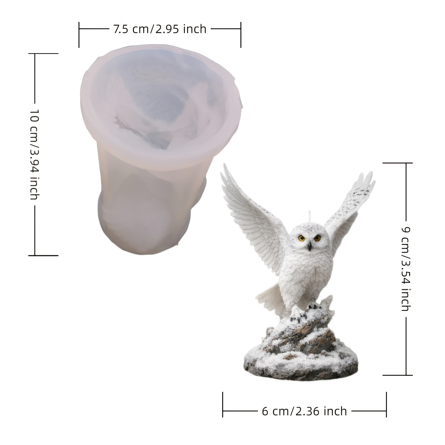 E-shop Harz-Silikonform: Schneeeulen-Figur | Silikonform zur Präsentation von Gipsfiguren von Tieren Haustieren. Epoxidharz-Gips-Möbelfiguren,