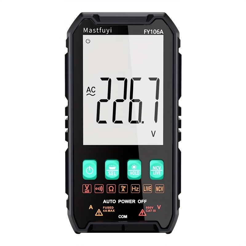 Mastfuyi Professional Digital Multimeter 600v/4a Alternating Current And Direct Voltage True -range Volt/amp/ohm/ Tester Tool