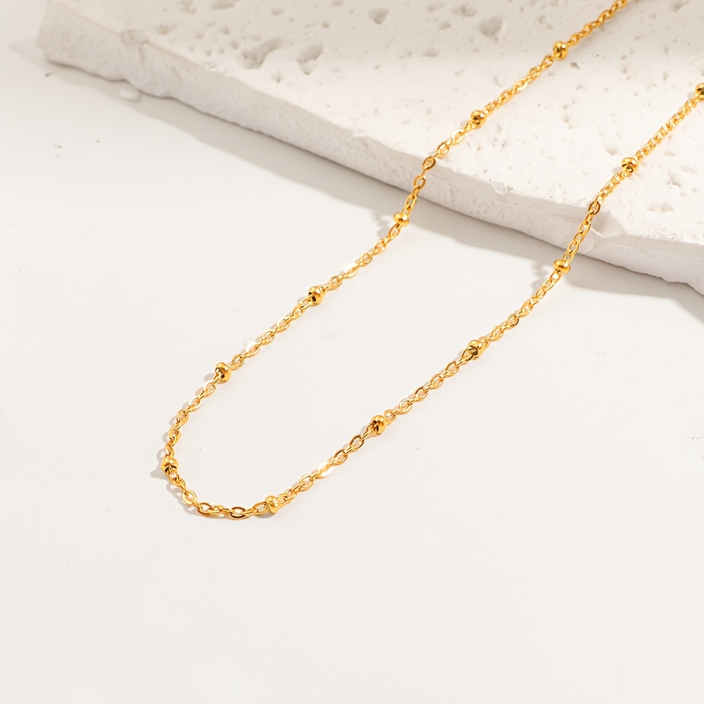LUXU Hypoallergenic Golden-Tone Satellite Chain Necklace