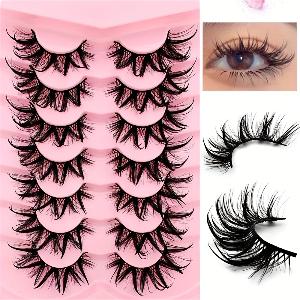

Hypoallergenic 7-pair Set Of High-gloss Faux Mink Eyelashes - Dramatic, Curly, Crossed Lashes For Cosplay And Anime Looks, Lightweight And Soft With Perfect D