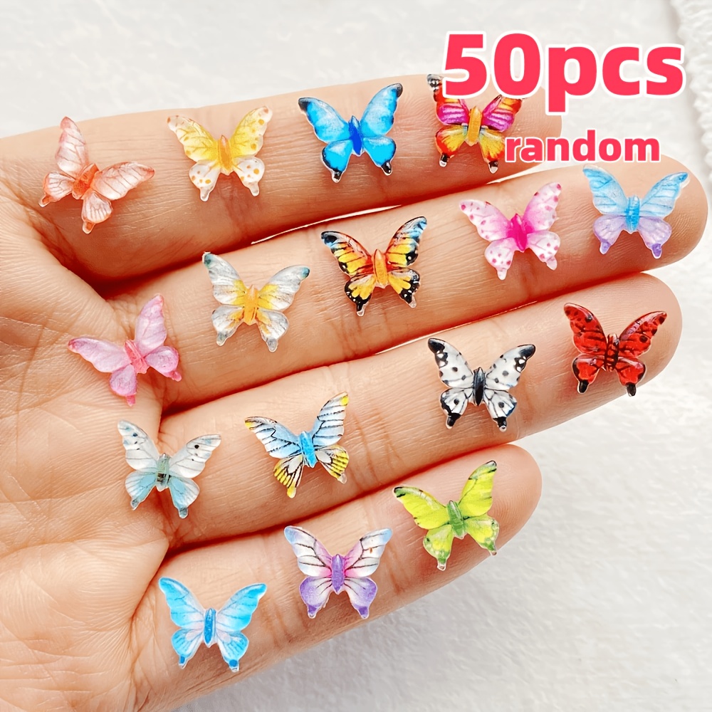 50/110 Mini Resin Random Mixed Series Decorations, Colorful Insect Themed Decorations Suitable For Nail Art