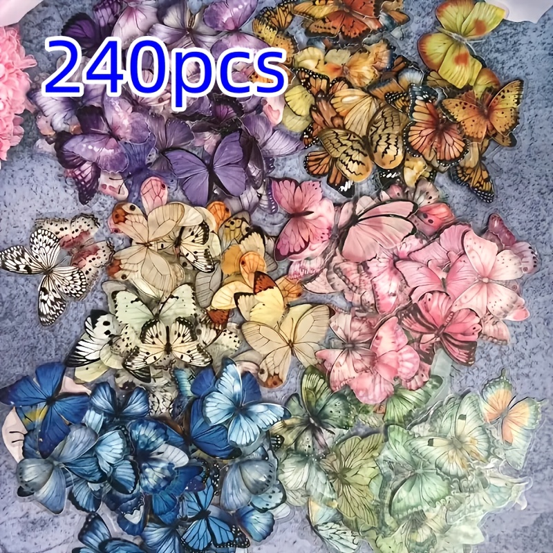 E-shop Schöne Schmetterling Aufkleber 240 Blatt Schmetterling Graffiti Aufkleber Schreibwaren und Geschenkverpackungszubehör Kreative Mode Manuelle