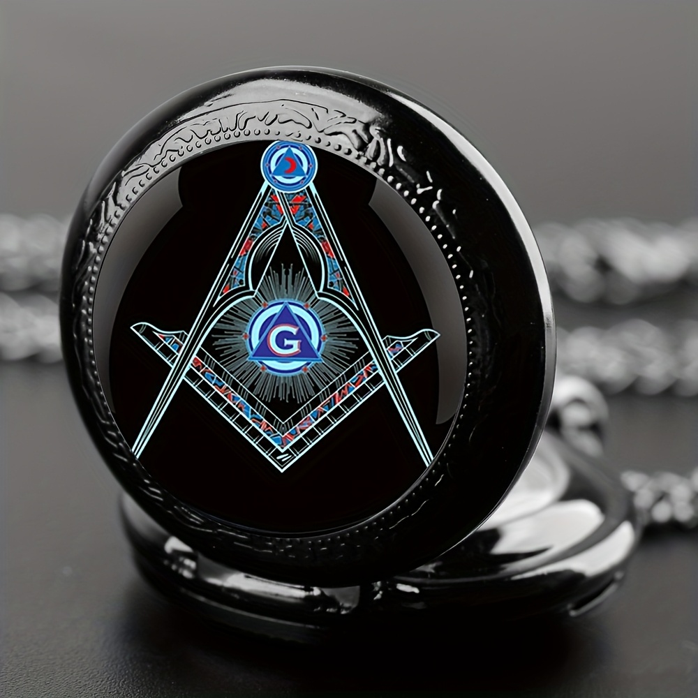 relógio de bolso vintage freemason masonic   mason g quartz com colar pendente e corrente, presente de joalharia steampunk para homens e mulheres detalhes 3