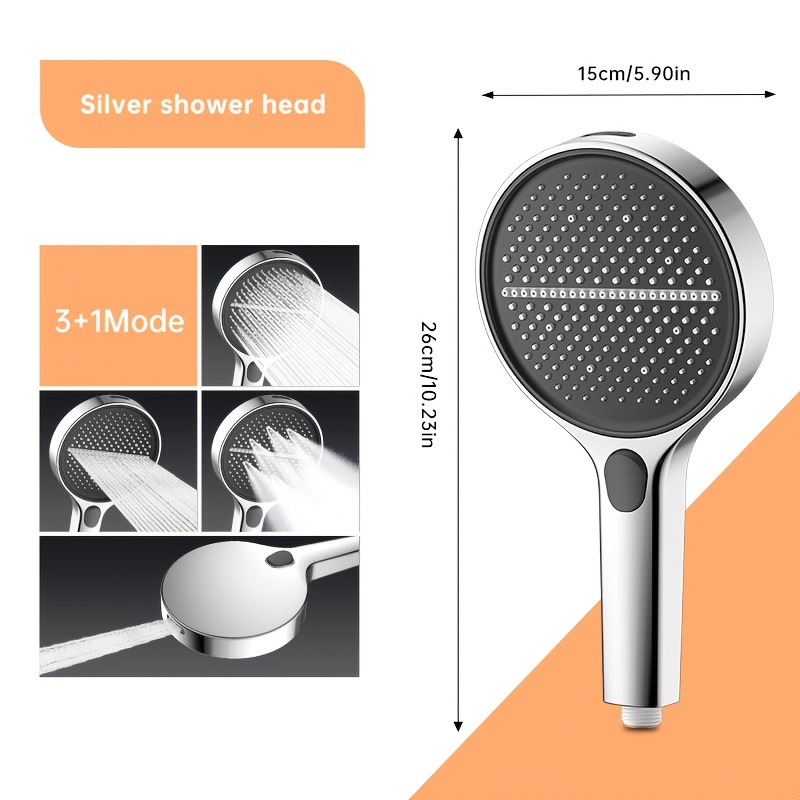 Image of Bathroom Power Booster Spray Shower, Shower System Handheld Booster Shower, 4 Shower , Large Panel Summer Shower, Easter Opening Season Back To School Gifts For Shower Use