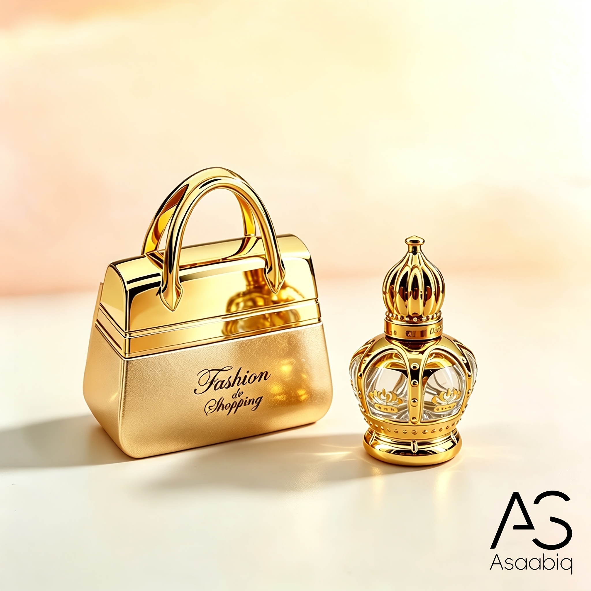 2pcs Luxury Golden Women's Perfume Set | Large Bottle For Home Use & Small Portable Bottle, Aromatic Notes. Ideal Gift For Christmas, Valentine's Day And Mother's Day.