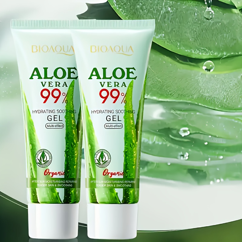 Buy One Get One Free | Hydrating Aloe Vera Gel, 99% Essence, Moisturizer for Body & Face, Softening Formula with Heat Protection, Summer Ingredients, Hypoallergenic, Family Pack
