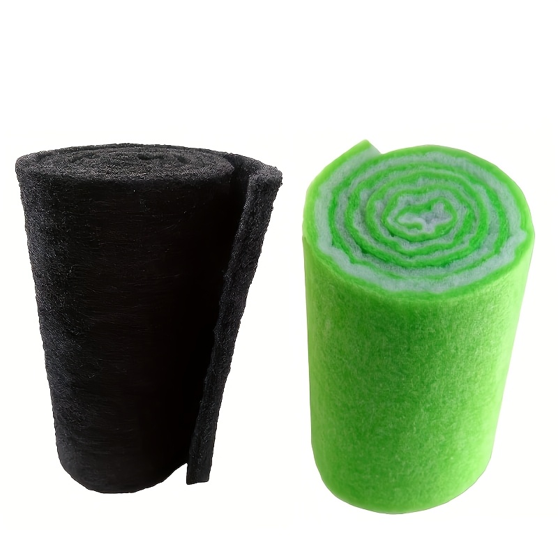 TEMU 2pcs Activated Carbon Filter Pads For Aquariums And , 1 Black + 1 Green-white Filter Pad, Diy Cuttable, For Tank And Pond Filtration, Water