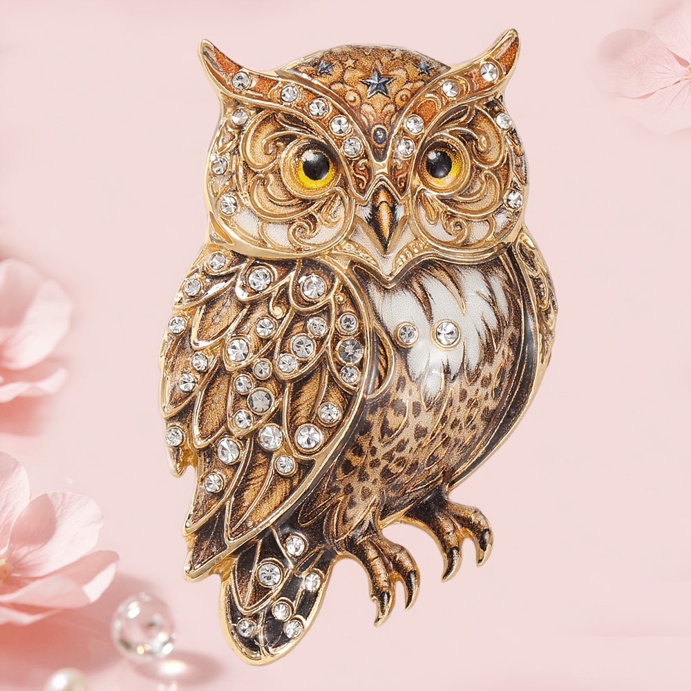 TEMU Broche en émail vintage, broche oiseau avec strass, convient aux costumes, manteaux, cadeau d'accessoire de mode