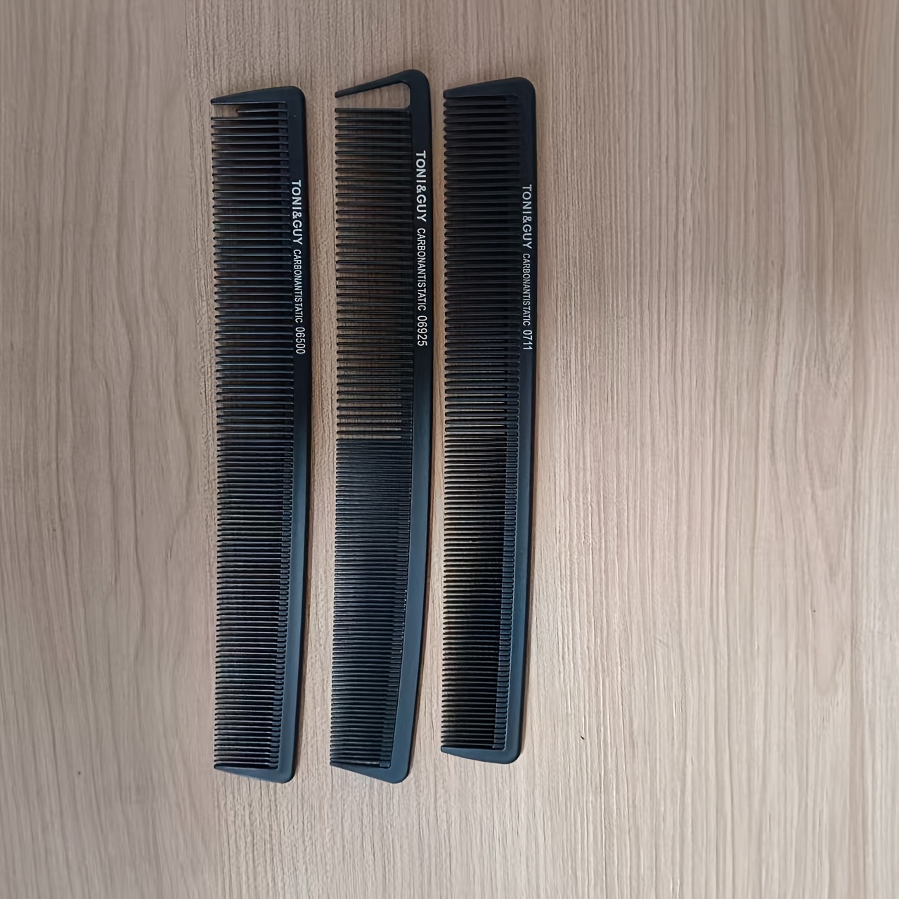 TEMU 3pcs Fiber Hair Cutting Comb Professional Barber Comb Anti-static Wide Tooth Comb For Men's Pompadour Hair Smoothing Family Personal Use