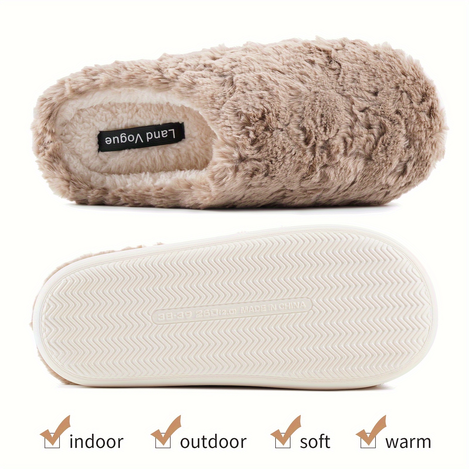 women s slippers indoor fuzzy house shoes soft anti slip details 2