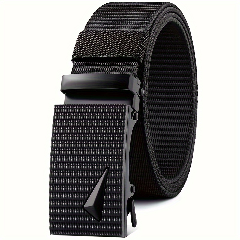 Men's Automatic Buckle Outdoor Canvas Belt Jeans Belt Elastic Sports Pants Belt Wear Simple Solid Color Belt Holiday Gift