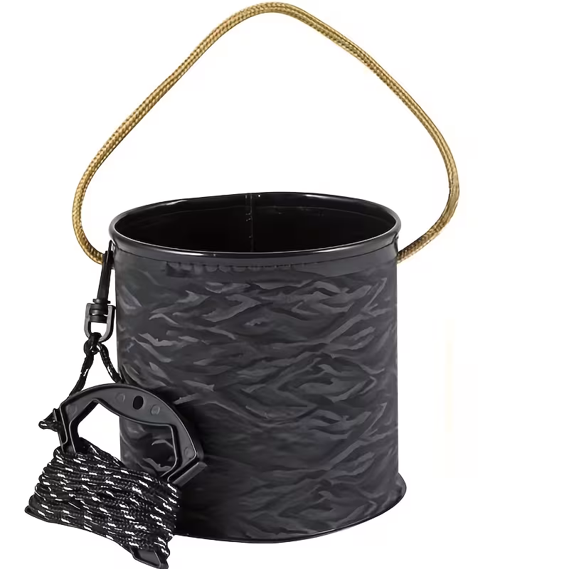 one piece of a collapsible bucket with a 3 a portable plastic container suitable for activities like camping and fishing ideal for live bait and folded for use bathroom or patio Product details 1