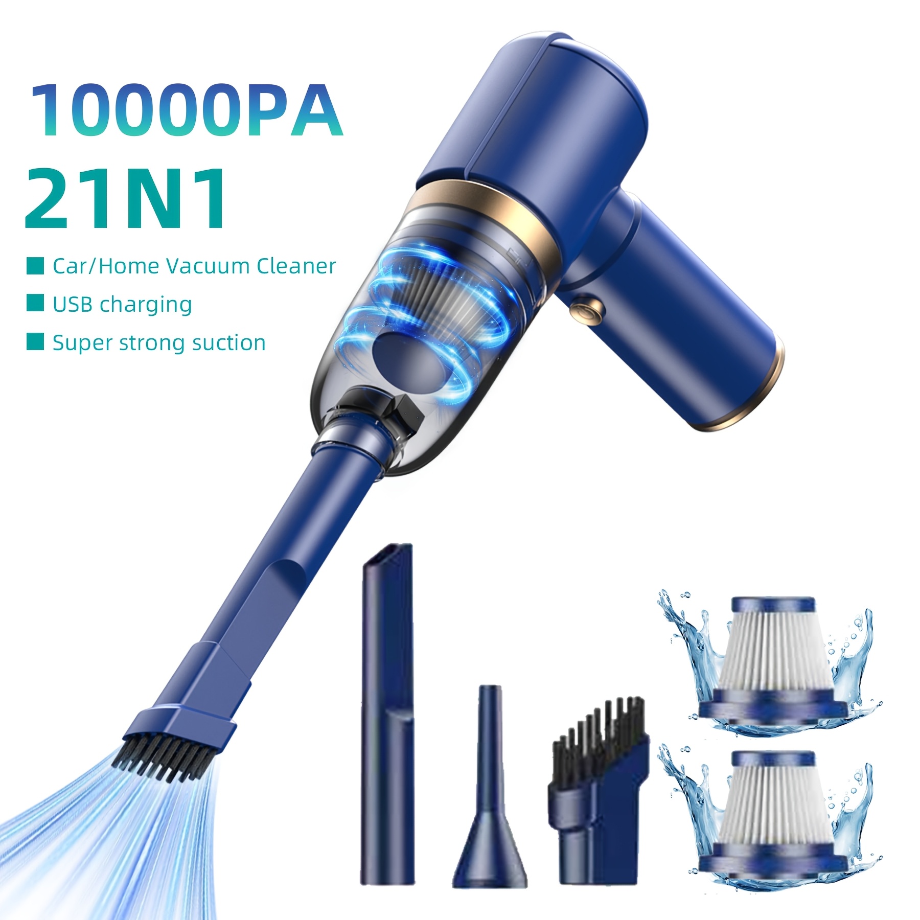   portable cordless handheld vacuum cleaner powerful cyclone suction wireless charging suitable for car office and home heavy duty cleaning