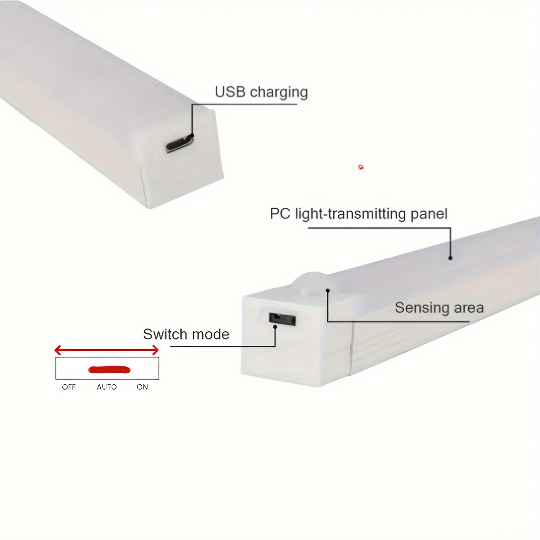 1 Lámpara De Inducción Led Recargable Portátil De 300mm Tira - Temu