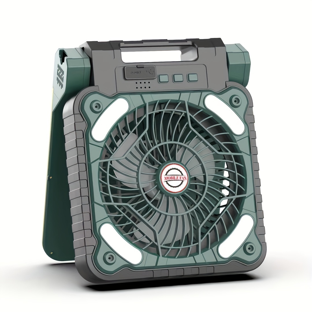 1pc solar powered led light and portable folding outdoor fan with usb charging antique abs material 36v operating voltage rechargeable lithium battery for camping and desk use details 7