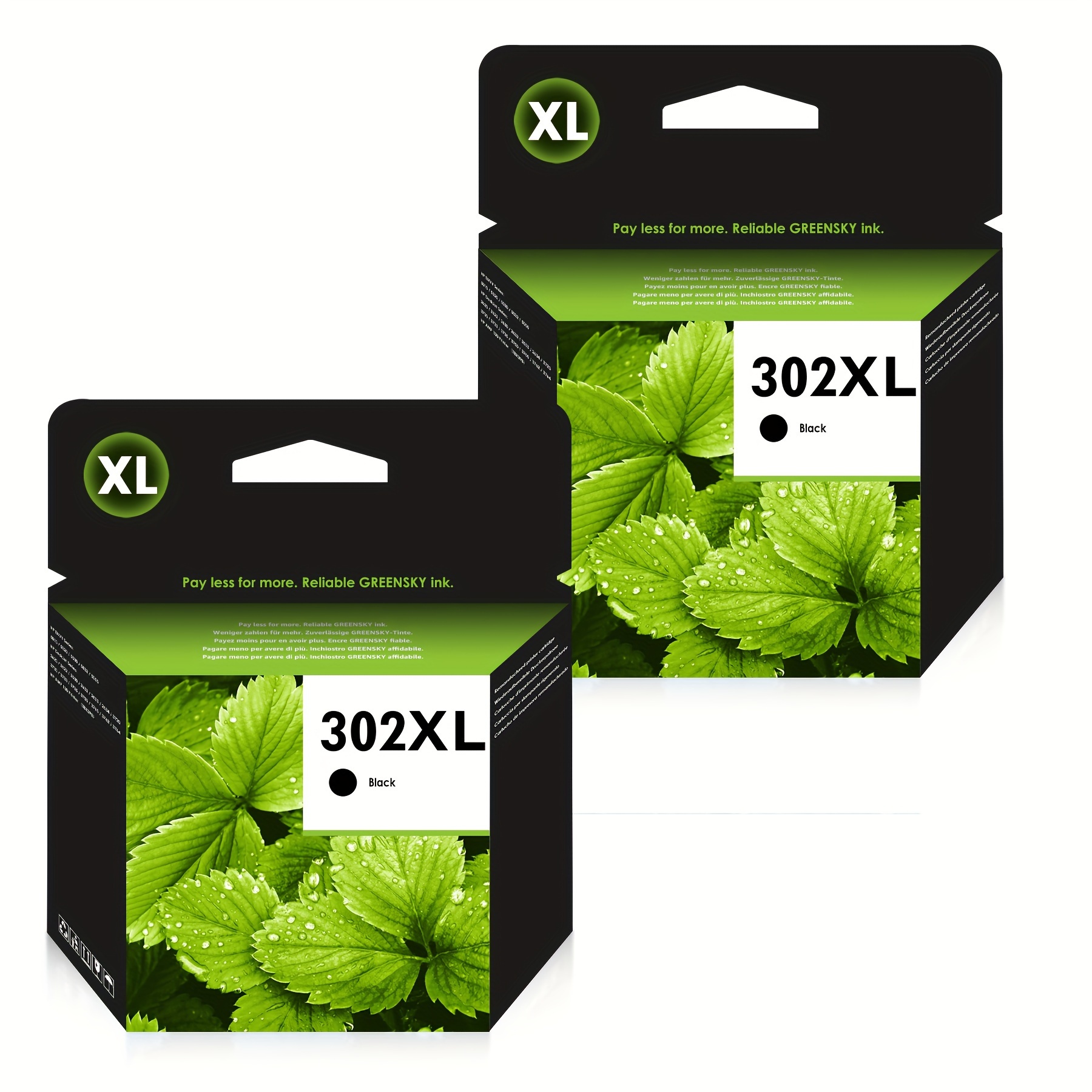 E-shop 2er-Pack 302XL Tintenpatronen Schwarz Kompatibel für HP 302 Für HP 302XL 2130 2131 1110 1111 1112 3630 5200 3639 4520 Drucker