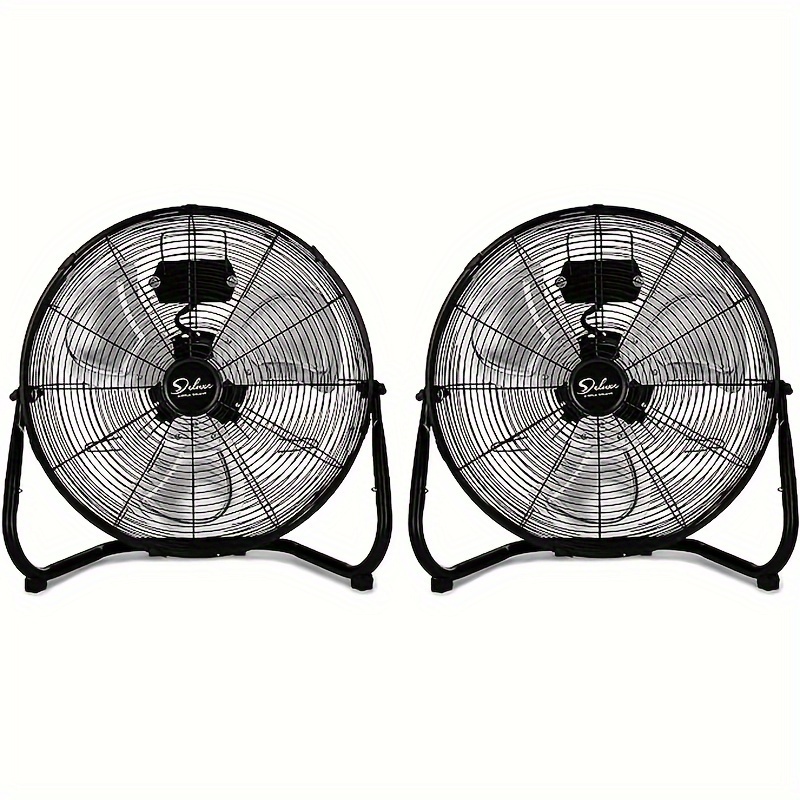 20&quot; Heavy Duty Industrial Floor Fan with 3-Speed Adjustable Metal Design for Warehouse, Workshop, Basement - Black, 650 CFM High Velocity, Quiet Operation, Reinforced Wire Grill, Aluminum Blades