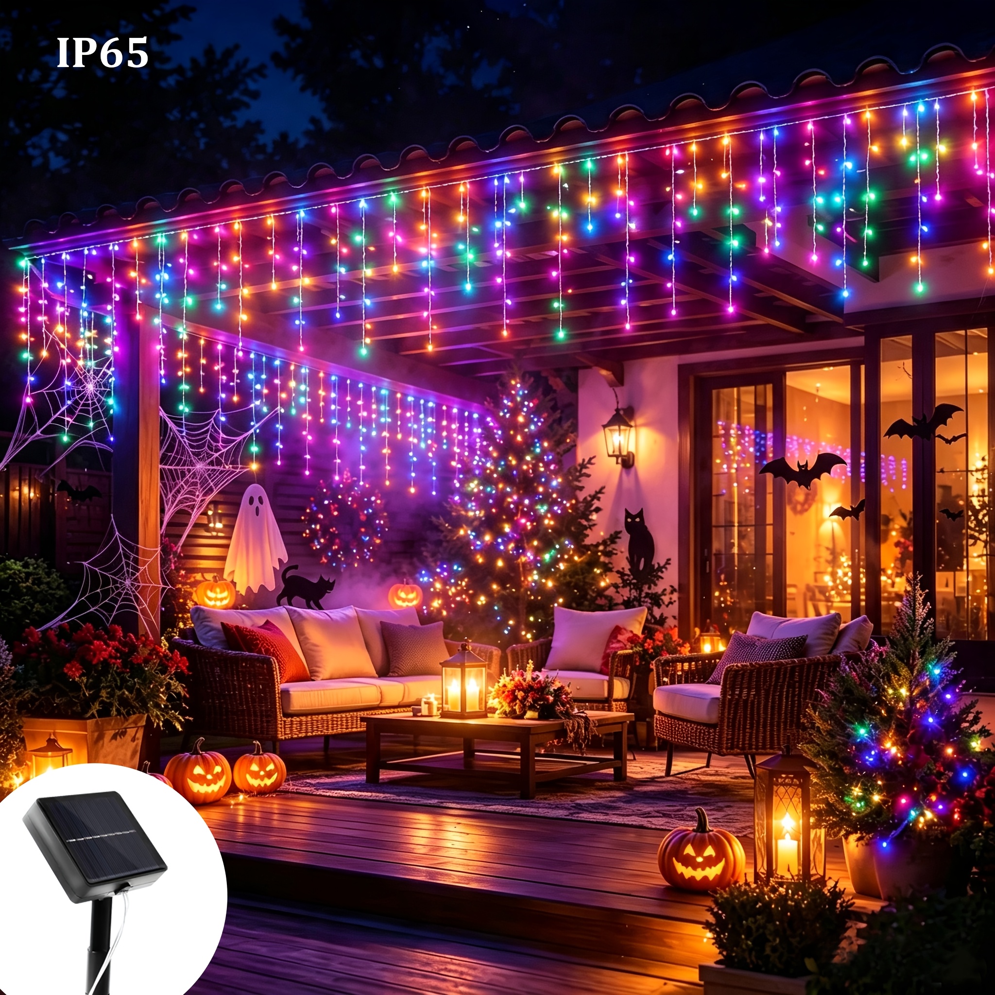 *. Solar LED Eiszapfen Lichterkette, 96/162 LEDs * für Schlafzimmer, Hof, Garten, Hochzeit, Party, Weihnachten, Halloween Dekoration, Außenbereich, Camping Outdoor Licht, IP65 Solar 