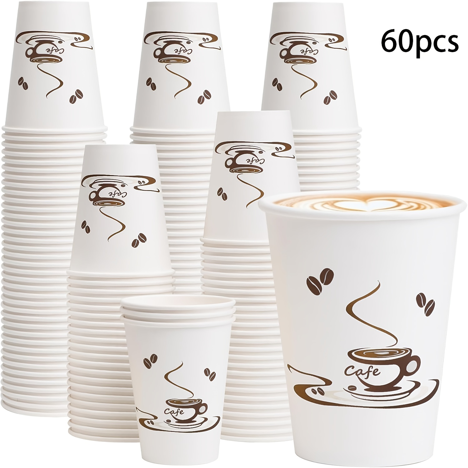 Image of 20pcs/40pcs/60pcs, 9oz Cups, Paper Cups For Hot/cold Beverage, Leak-free Paper Cups For Cafe, Restaurant, Office And Home, Disposable Paper Cups, Cup, Hot Cups For Daily Use For Halloween、christmas