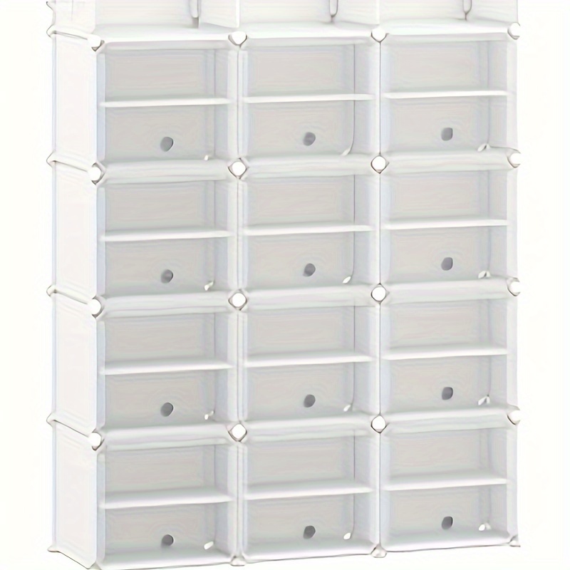 Shoe Rack, 12 Tier Storage, Large Space, Plastic Shoe Rack For Hallway, Bedroom And Entryway, White
