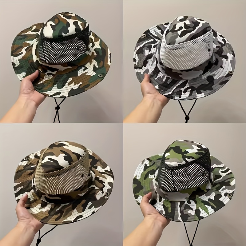 Fisherman Hat Wide Brim Adjustable Sun Protection Hat Camouflage Pattern  Camping Hat for Outdoor Hiking Fishing - buy Fisherman Hat Wide Brim
