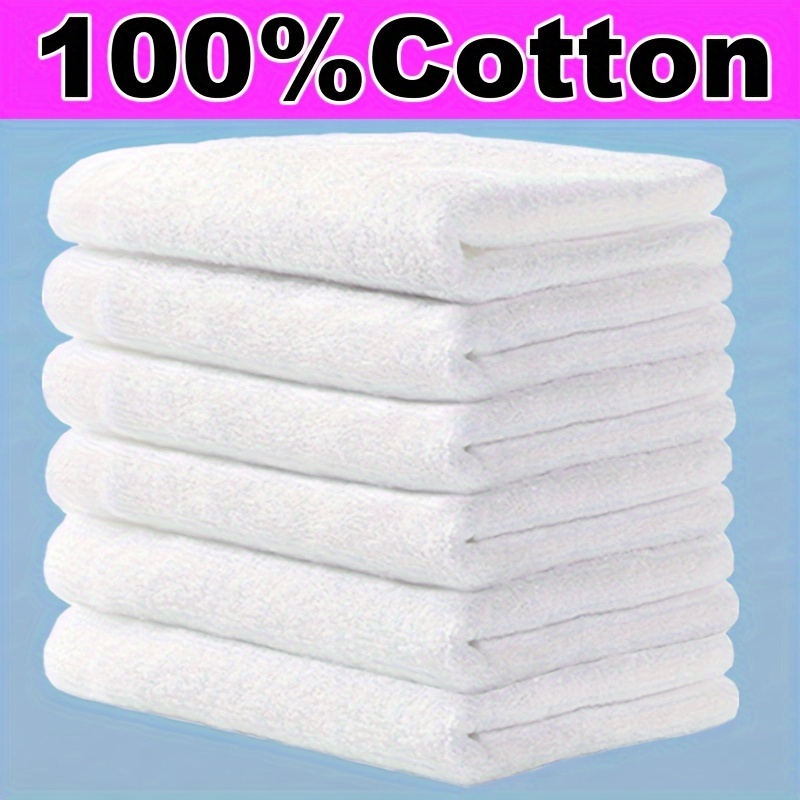 TEMU 6/12packs, Cotton Washcloths Set, Highly Absorbent And Soft Face Towels For Bathroom, Gym, Hotel And Spa, Fast Drying Multi-purpose Cleaning Cloth 30 X 30 Cm/ 12 X 12 Inch