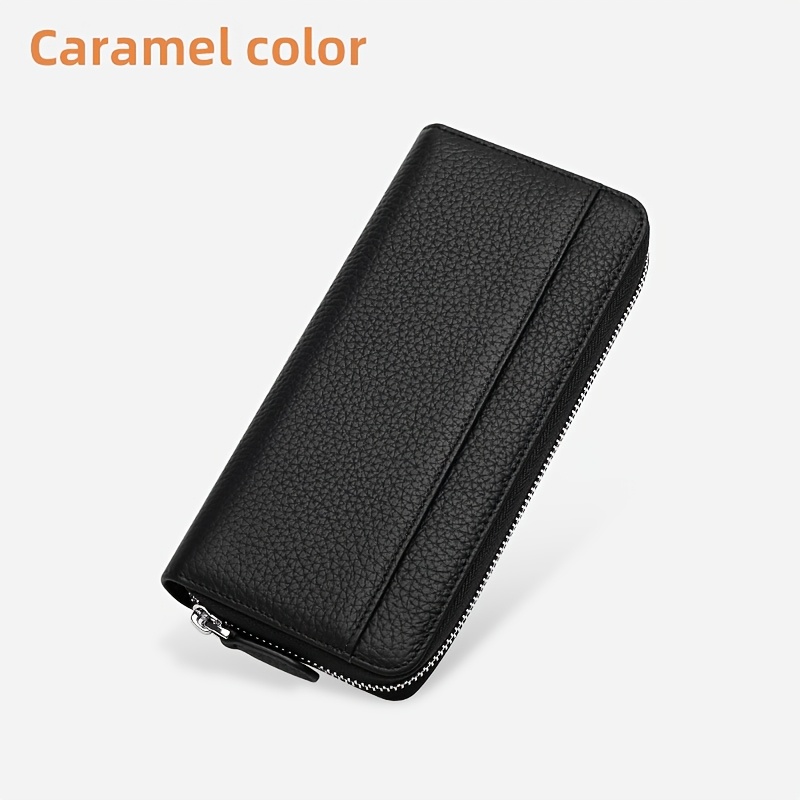 Banyanu Vintage Minimalist Women's Genuine Leather Wallet, Zipper Wallet With 18 Card Slots