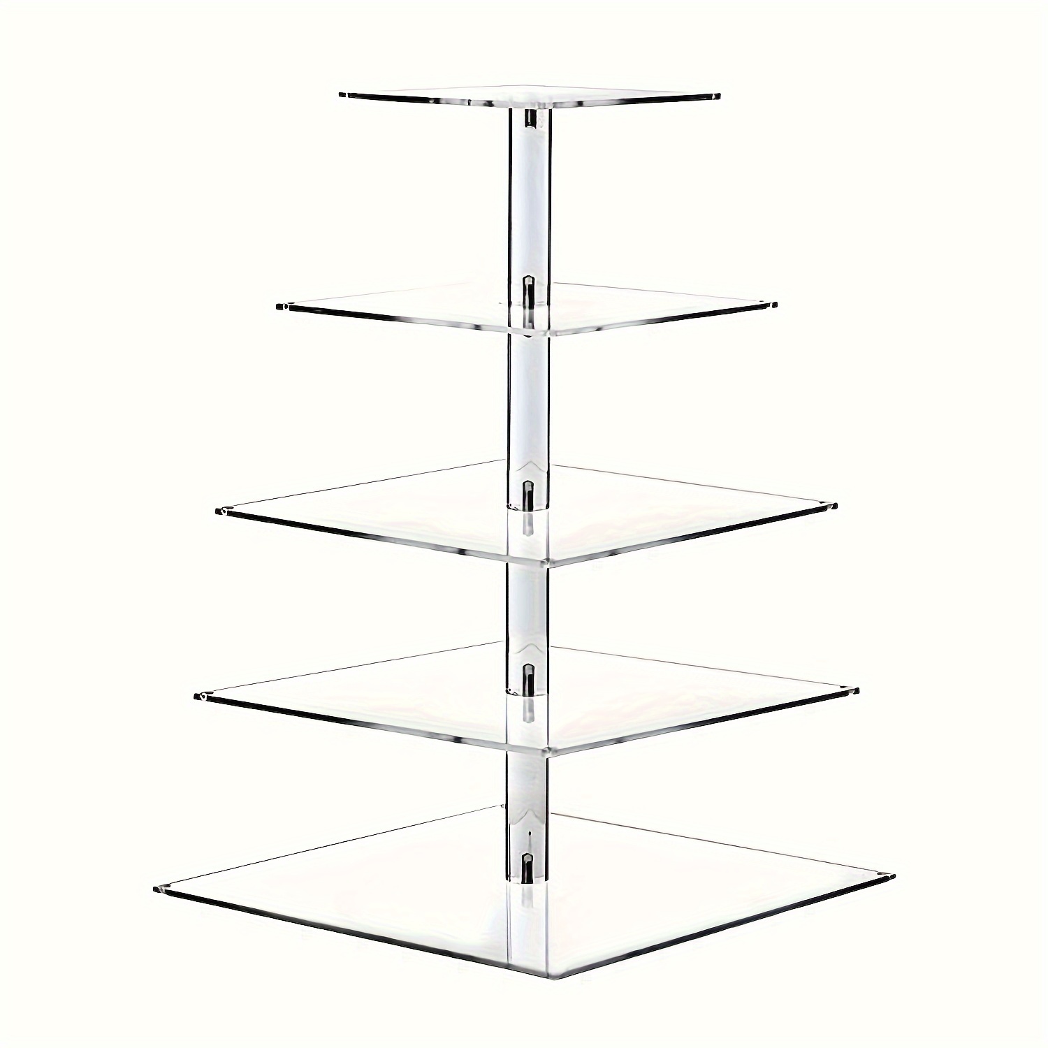 TEMU Cupcake Stand, 5 Tier Large Cupcake Holder, Square Cupcake Tower Tree, Clear Cake Stand, Dessert Pastry Display Stand For Wedding, Party, Birthday