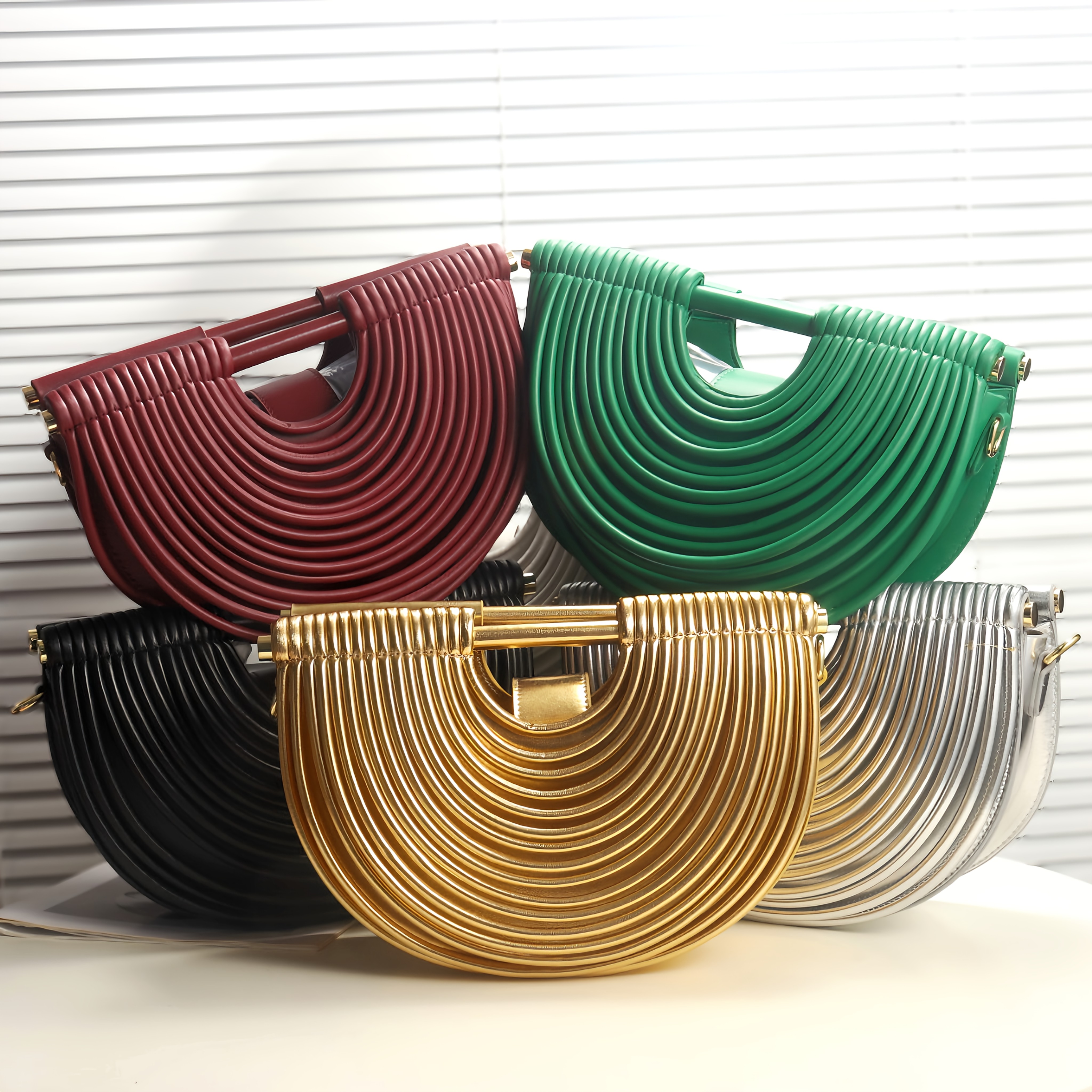 Luxury Women'S Large Capacity Party Handbag - Elegant PU Evening Clutch with Snap Closure, Adjustable Strap, Magnetic Closure, Polyester Lining, Striped Pattern, Perfect for Formal Events, Weddings, and Banquets - Exquisite Crossbody Bag for Daily Use and Wedding Accessories, Wedding Accessory | Elegant Clutch | Magnetic Closure Bag, Wedding Purse, Purse For Women, Handbag For Women, Wallet For Women