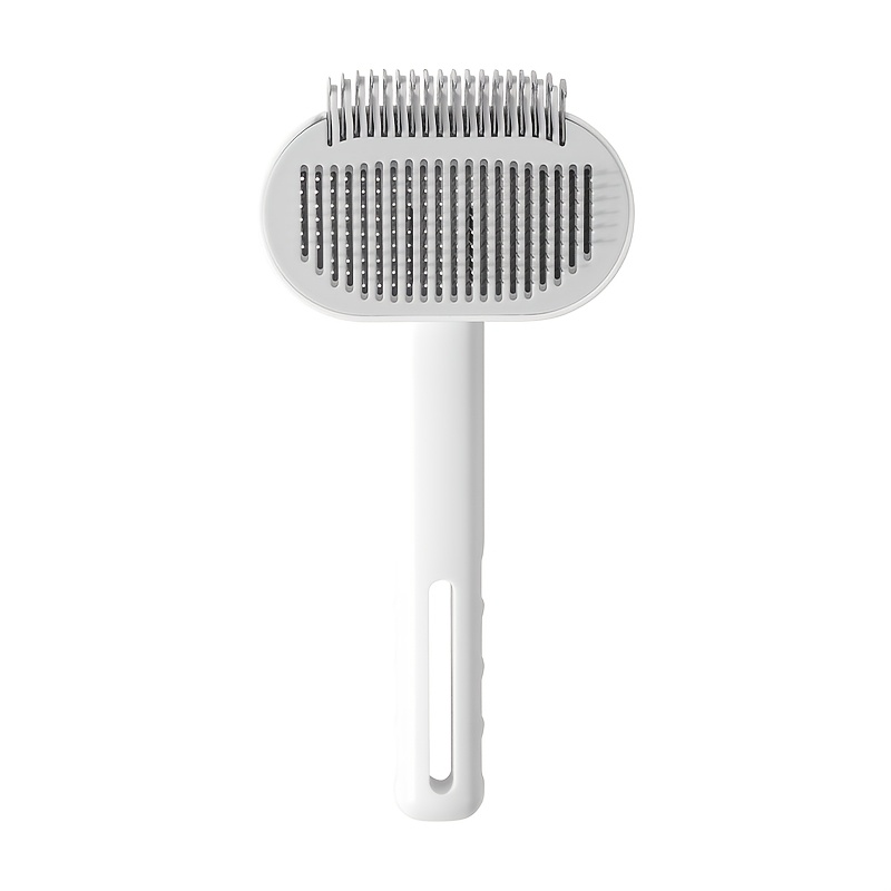 TEMU 1pc 2-in-1 Pet Hairbrush Grooming Brush Floating Hair Comb Detangling Brush Floating Hair And Self Cleaning Button Long Short Hair Pets