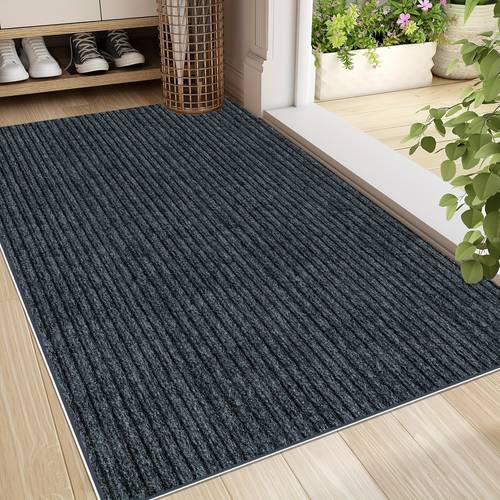 dog door mat for muddy paws non slip absorbent washable entryway mat with rubber backing quick dry low for indoor outdoor lover gift striped pattern mat durable doormat pet door mat