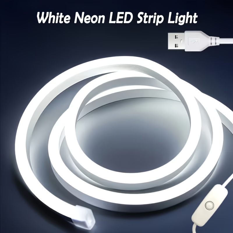 lqhzmyy warm   white led neon light strip ip65 waterproof usb powered strip light suitable for kitchen bedroom under cabinet and mirror decoration indoor sunlight lighting