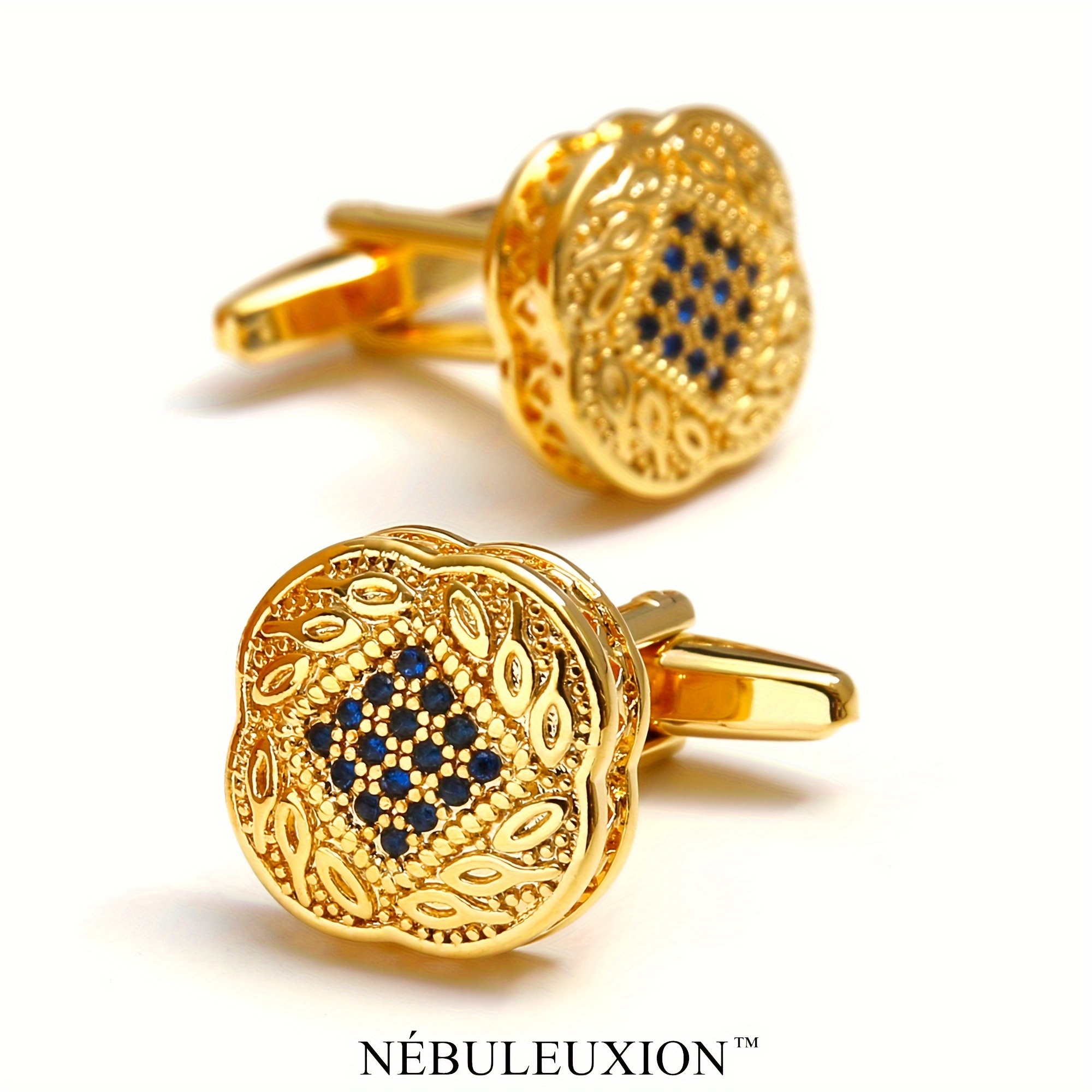 

2pcs Nébuleuxion Cufflinks Set, Zircons, -out , Copper , For ///
