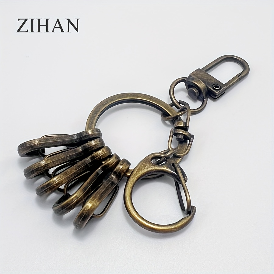 TEMU 1 Durable Alloy Keychain - Vintage Style, Silvery Gray, Non-woven, - Ideal Father's Day Gift