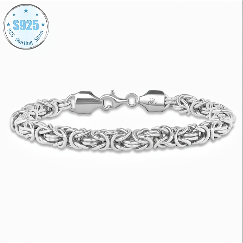 

Italian 925 Pure Silvery Bracelet, Handmade In Italy, Fashionable And Simple, Very Suitable For Daily And Birthday Gifts, Comes With A Box