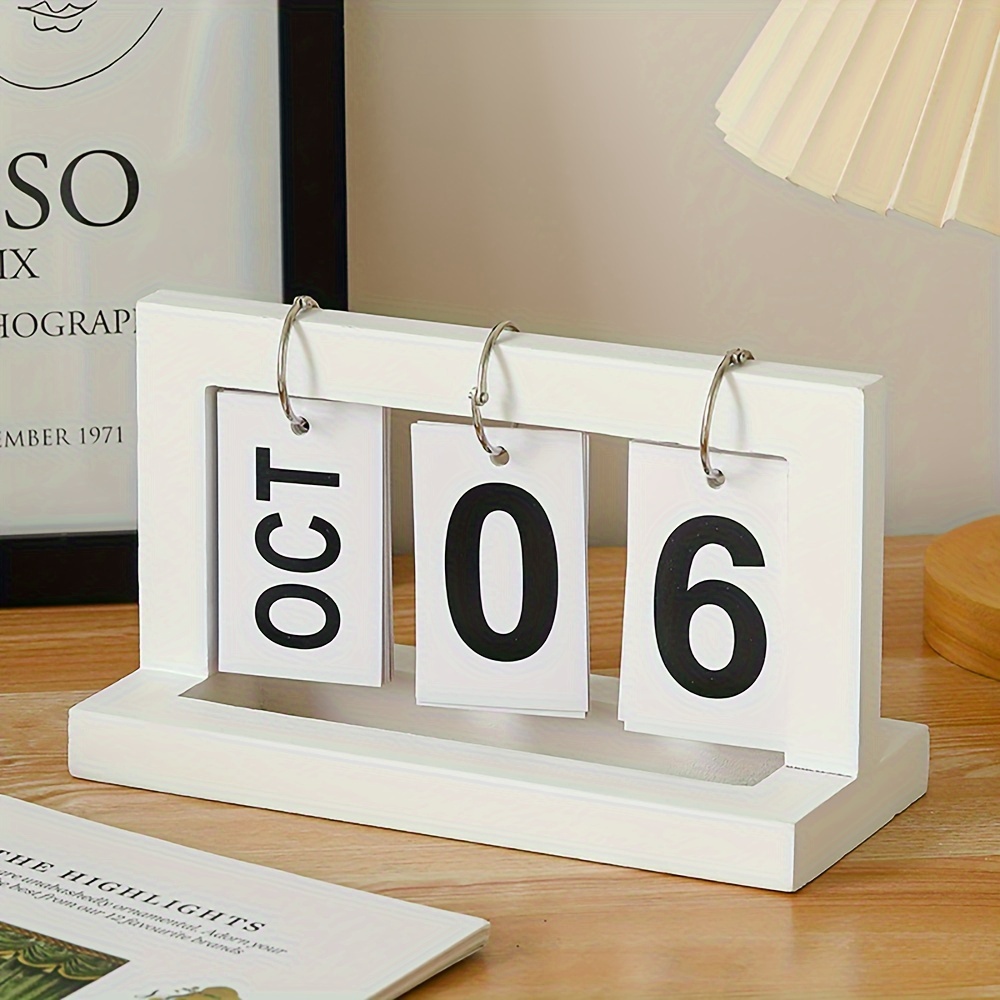 

Elegant Wooden Desk Calendar - Daily View, Office & Home Decor, English/arabic Languages