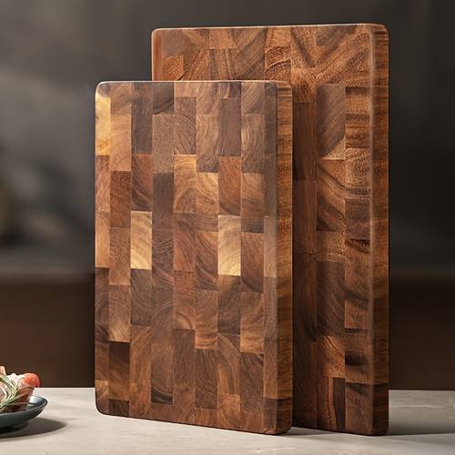1pc acacia wood double sided cutting board multi size kitchen countertop chopping board bread board durable natural wood design for food prep serving preparation dualsided design smooth texture