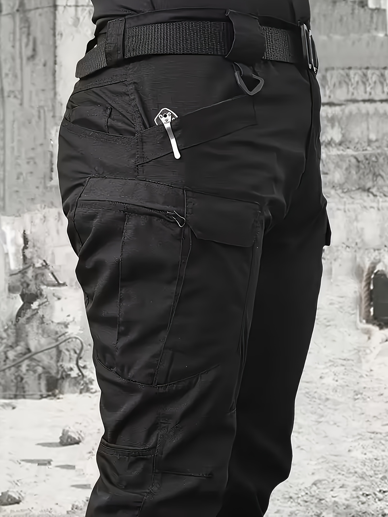taktische cargo-hose für herren für frühling/herbst – strapazierfähige outdoor-wander- trekkinghose mit mehreren   – multifunktionale sicherheits-arbeitshose mit elastischem bund
