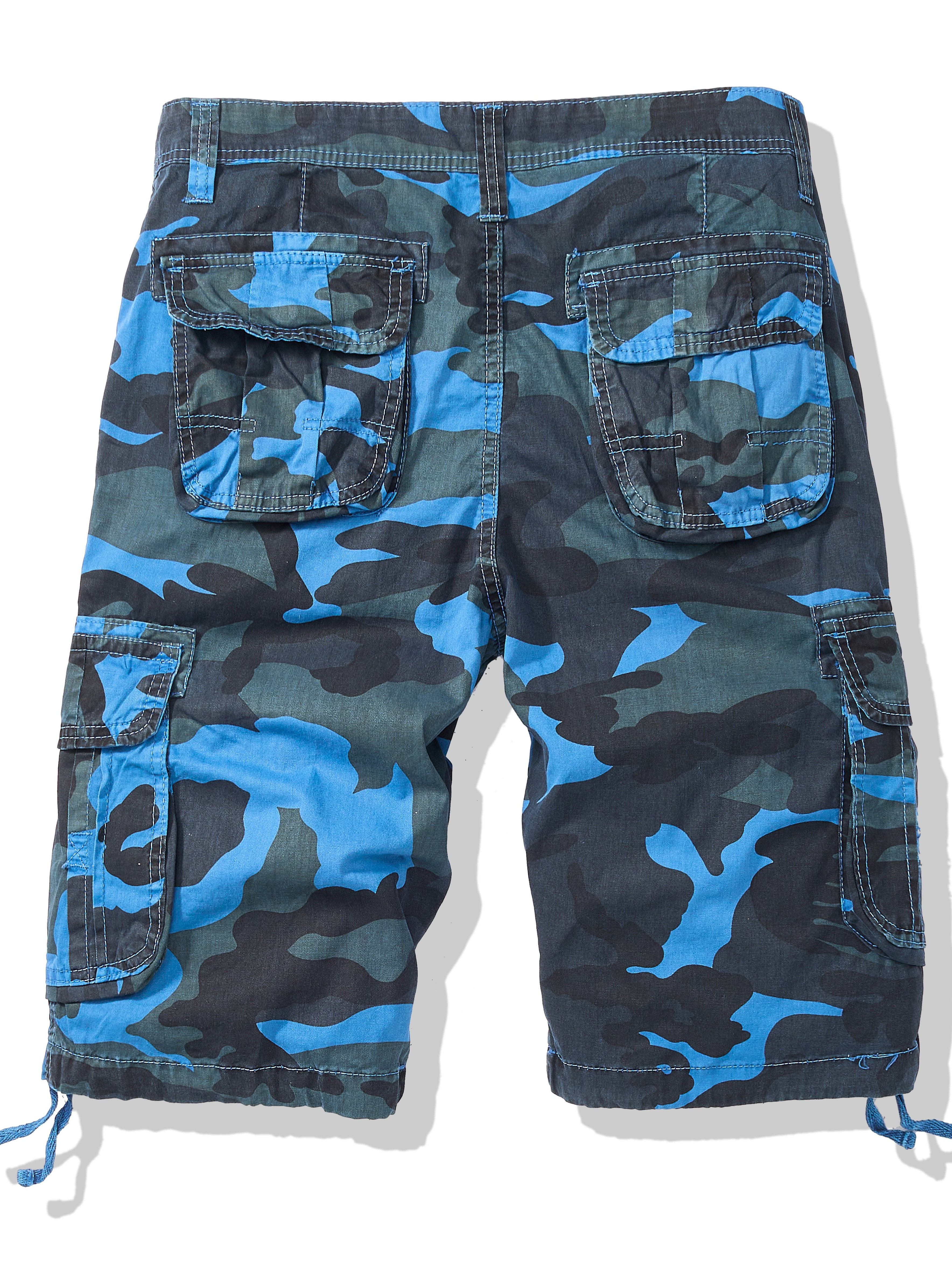 men's cotton cargo shorts camo pattern street style loose Temu