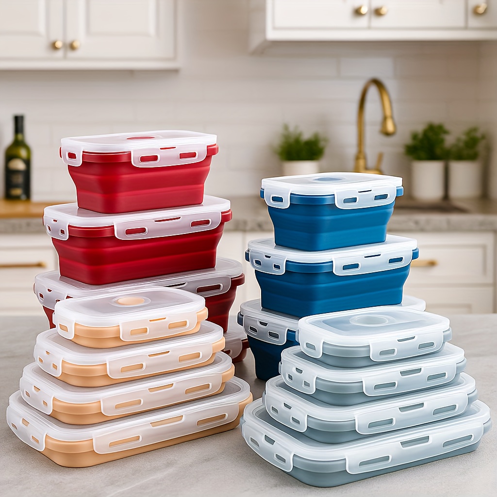 8er-Set Stapelbare Snack-Behälter – 3 Fächer, Spülmaschinenfest, Für Lunchbox & Meal Prep