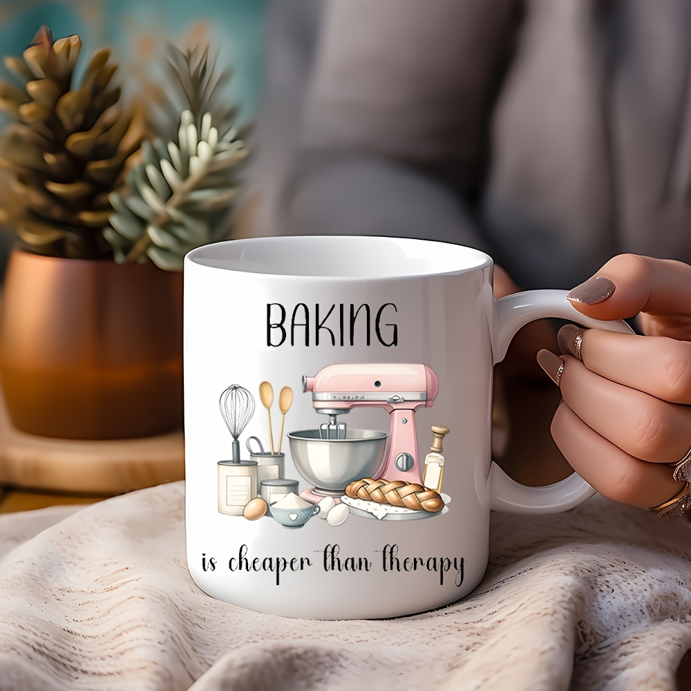 TEMU 1pc, Coffee Mug Baker Gift Mug-baking Lover Gift For Baker- For Her-pastry Mugs-baking , Fun Easter/ Thanksgiving/ Halloween/ Christmas Gifts Day, Father's Day, Party Gifts