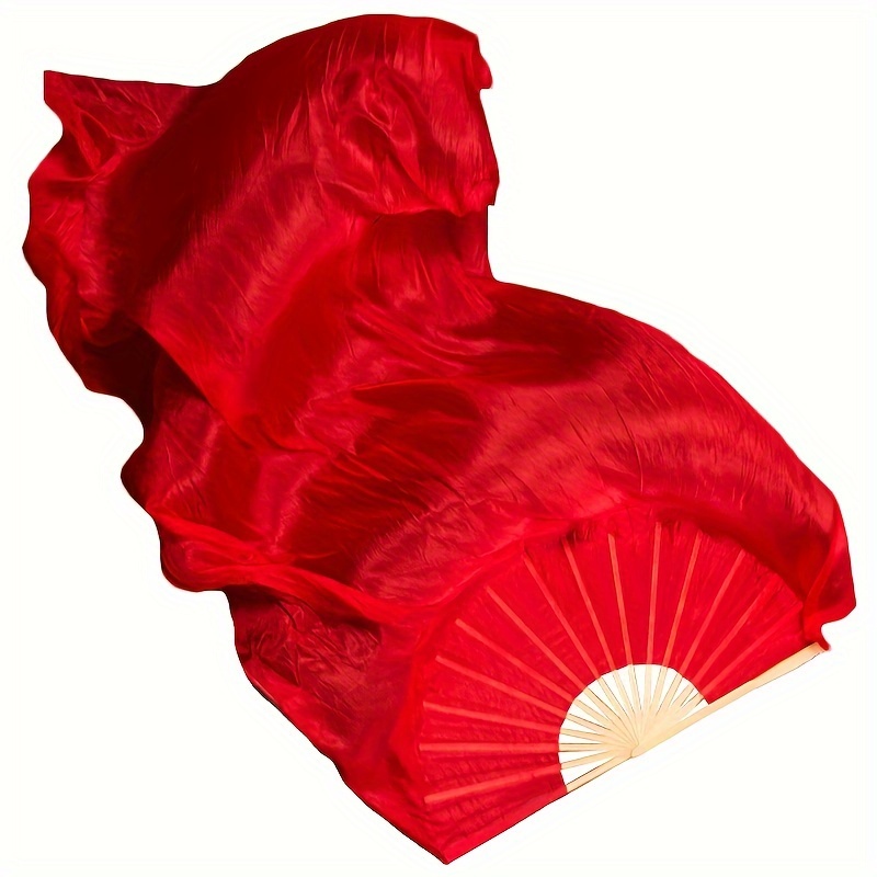 éventails Ventre Bambou 1 Paire D'Éventails à Voile Anlising - Soie Et Bambou, 180cm, Pour Danse Du Ventre Ou Ethnique Eventail Mariage