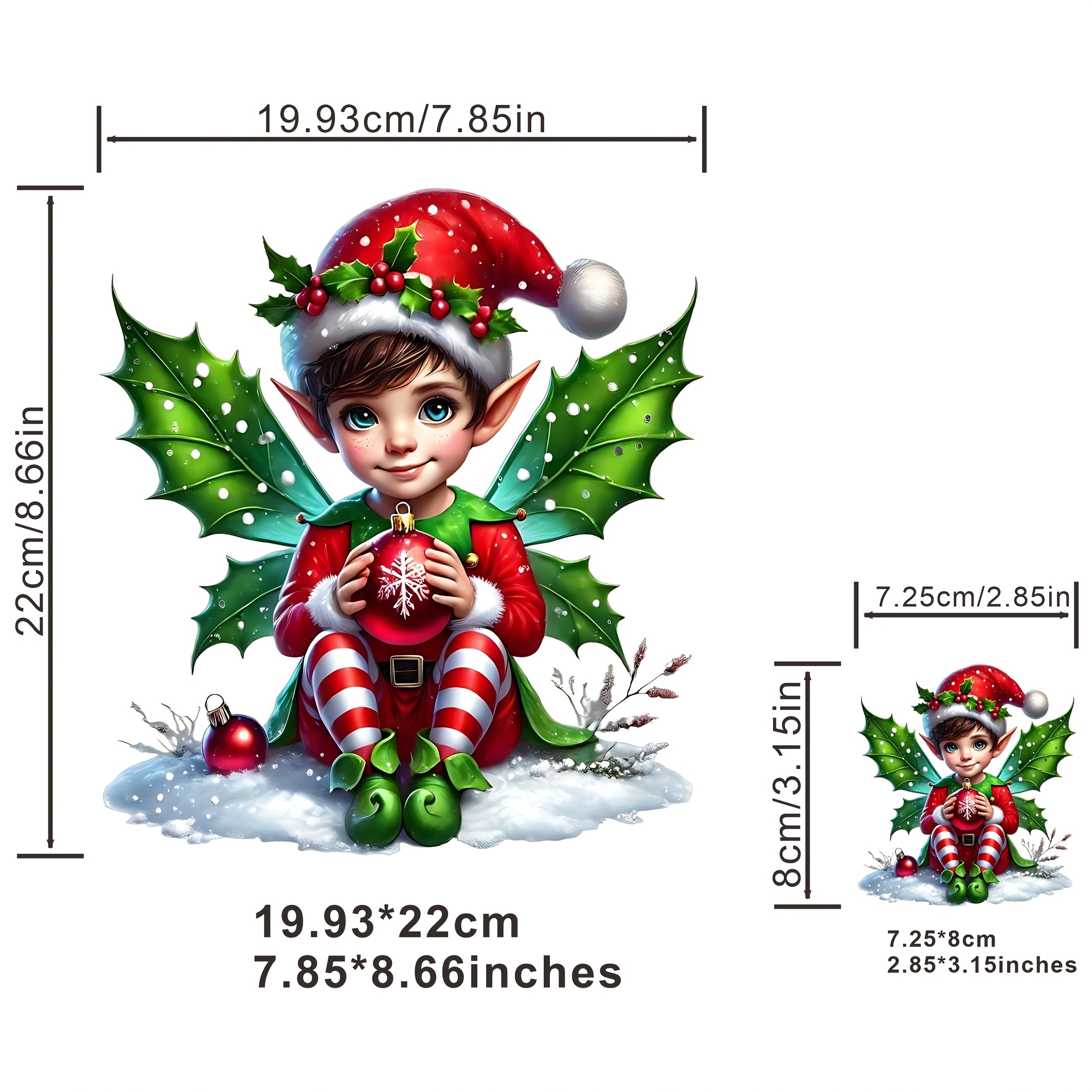 TEMU Set Of 4 Adorable Christmas Elf Iron-on Transfers - Durable And Washable, Ideal For Decorating Apparel, Coats, Caps, Bags, And Denim