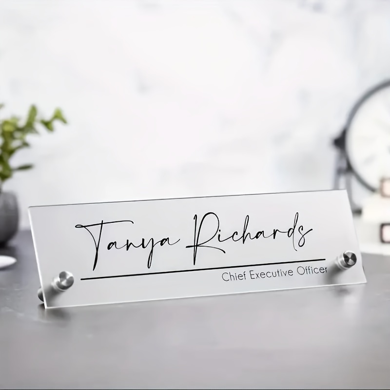 

Customized Acrylic Desk Sign - Transparent Frosted , Suitable For Ceo, , , Phd Office Decoration - Graduation And