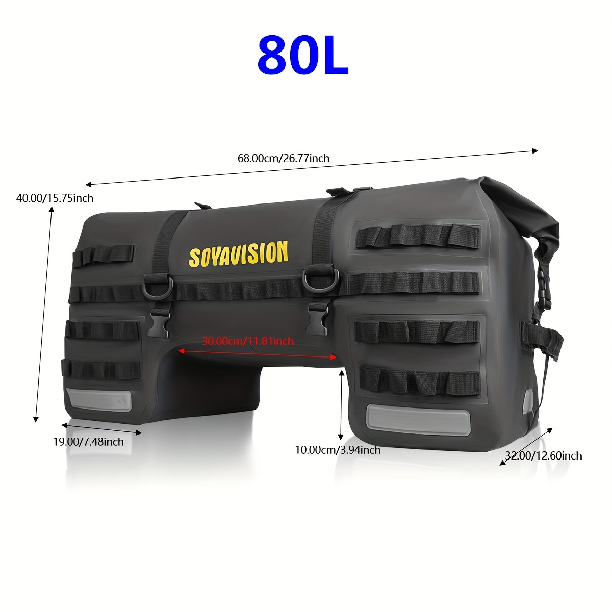 E-shop Wasserdichte Motorrad-Hecktasche Reisetasche für alle Motorräder Großvolumige Schwarze Motorrad-Powersport-Hecktasche Panniers
