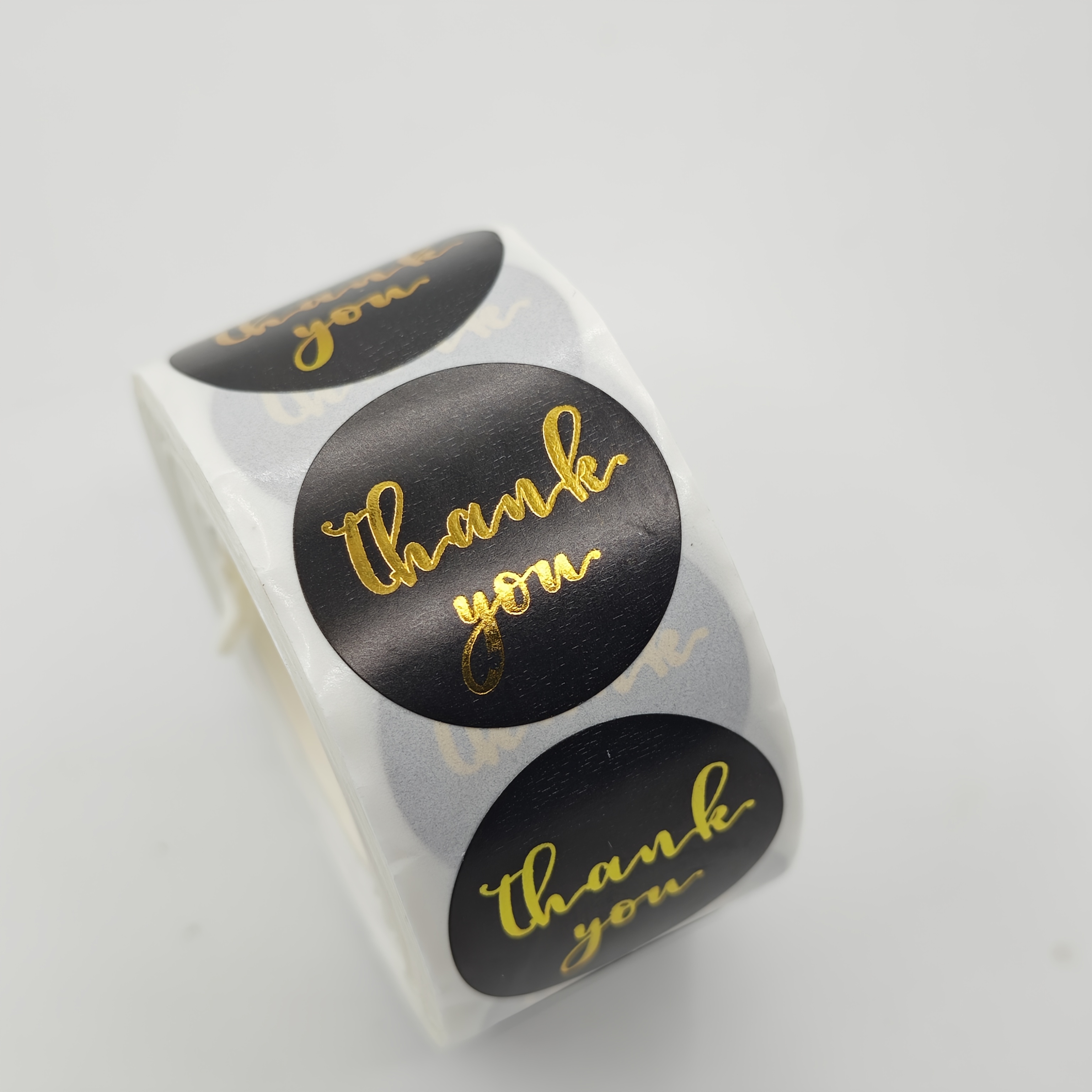 Image of 800pcs/roll Black Round Thank You Stickers For Envelope Seal Labels Gift Packaging Decor Birthday Party Scrapbooking Stationery Sticker