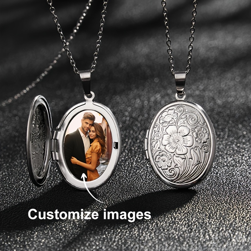 

Customized Necklace With A Matching Oval-shaped Box With Carved Patterns, Which Can Be Opened To Reveal A Pendant Necklace For Women's Accessories.