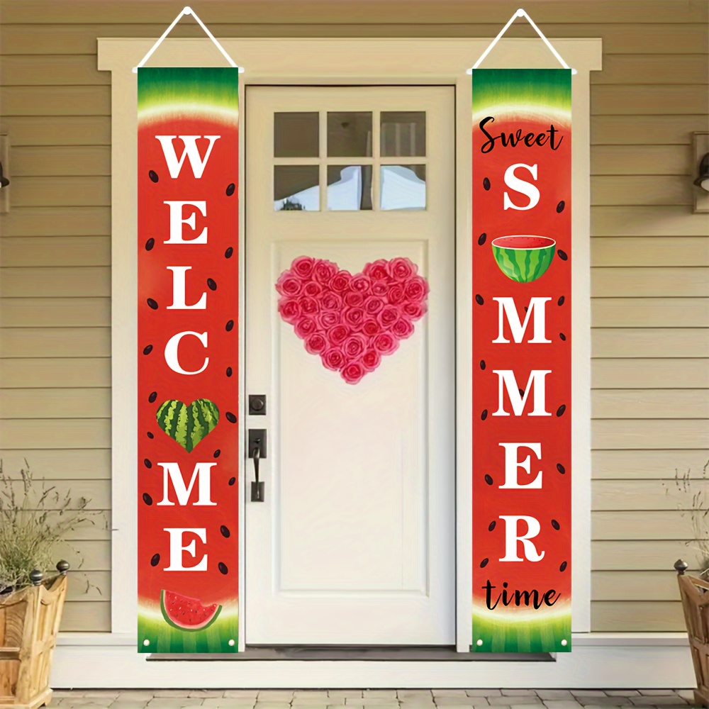 

Set, Watermelon Porch Banner, 180cm * 30cm/ In * 11.8 In, Watermelon Decorative Front Door Decoration, Seasonal Decorative Home Porch Indoor Outdoor Decorations, Party Supplies